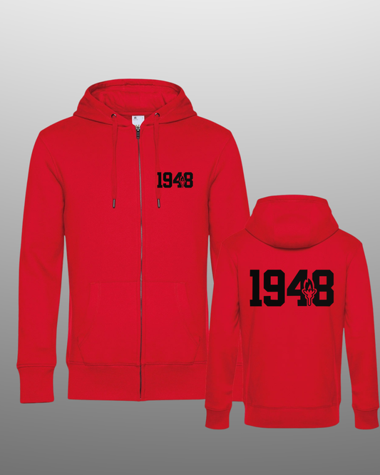 Red Zipped Hoodie 1948